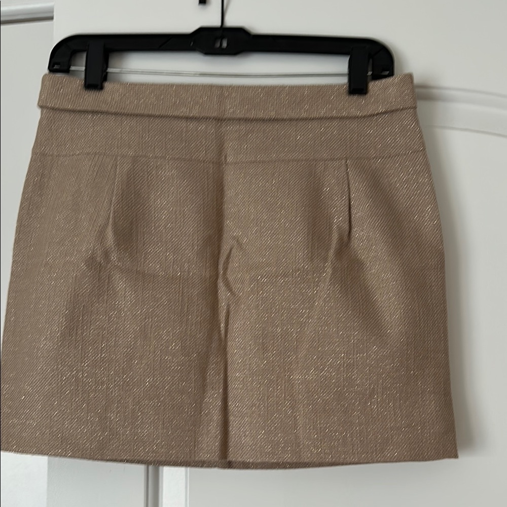 Elegant metallic gold JCrew Mini Skirt Sz 2